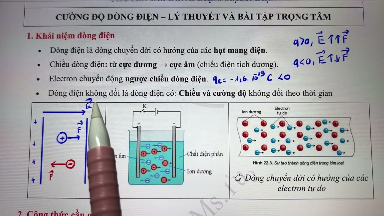 Lý 11. CĐ4. Tiết 1.Dòng điện - Cường độ dòng điện - Tìm tốc độ dịch chuyển electron (vận tốc trôi)