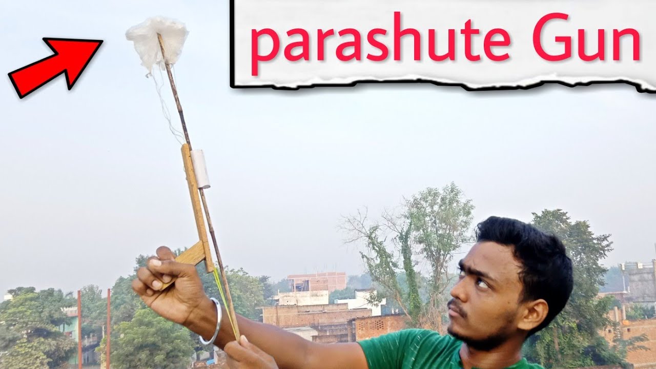 How To Make Parachute Launcher ll पैराशूट उड़ाने का सबसे आसान तरिका
