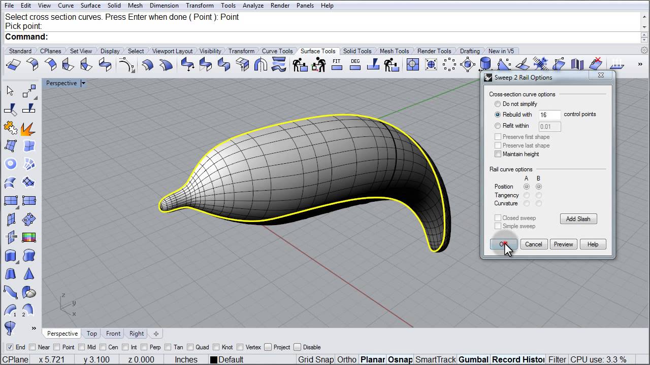 Rhino visual tips 5 0 chapter 17 surface tools symmetry turn youtube