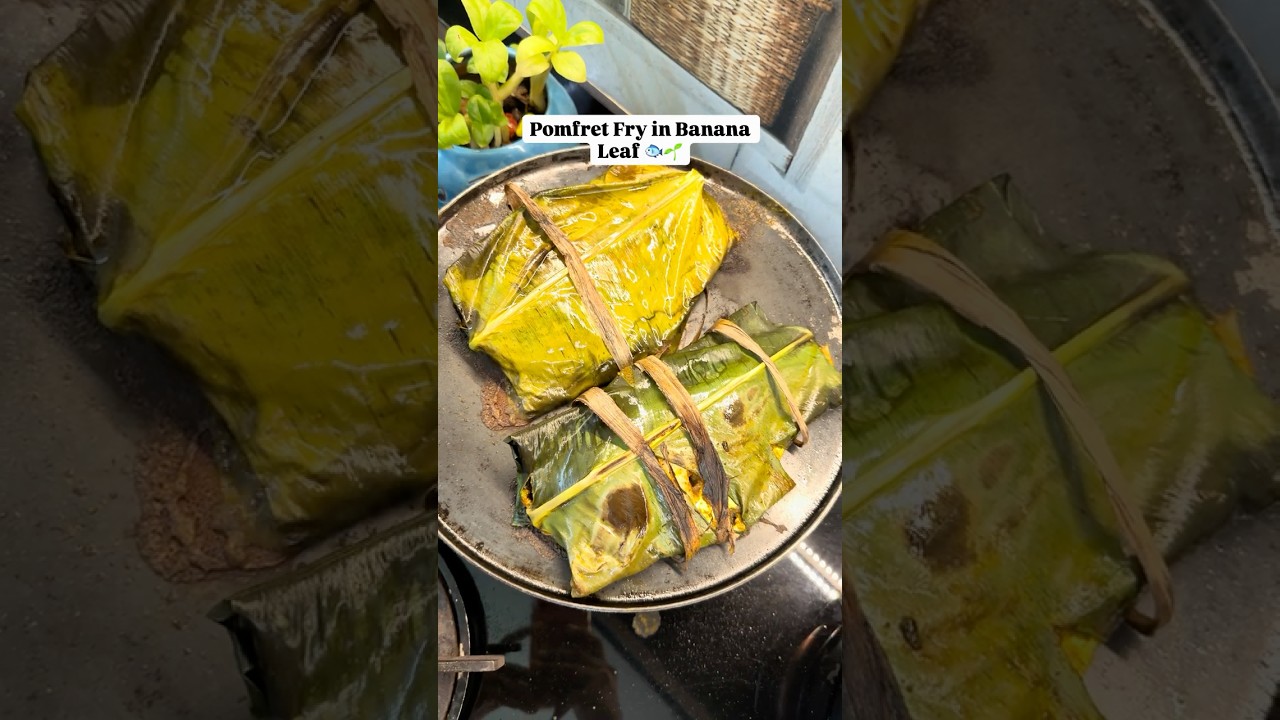 Pomfret fry in Banana Leaf 🐟 