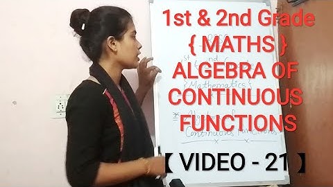 RPSC 1st & 2nd Grade { MATHS } 【 VIDEO-21 】 ALGEBRA OF CONTINUOUS FUNCTIONS