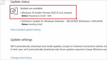 Windows Insider Preview upgrade to build 16251