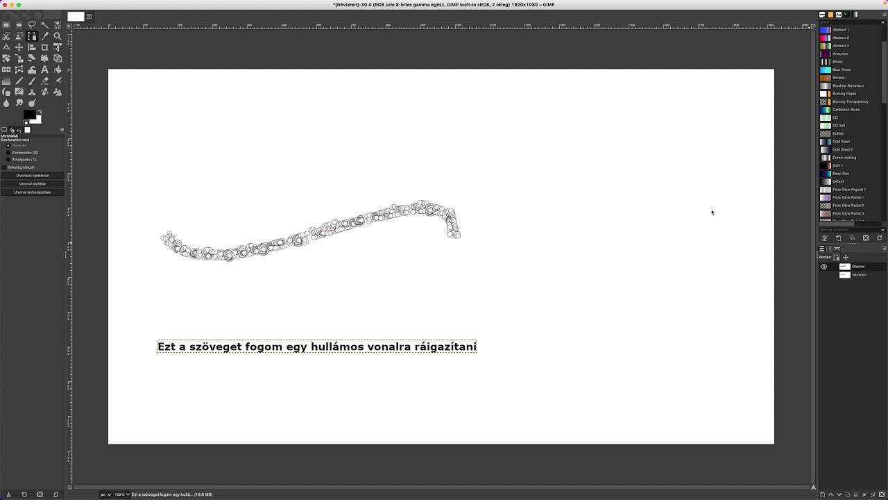 GIMP 8 Szöveg vonalra illesztése