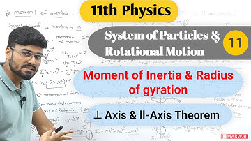 Moment of Inertia | Radius of gyration | Parallel & Perpendicular Axis theorems | Rotational K.E.