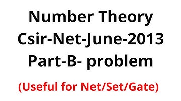 Number Theory-CSIR-NET-June-2013-Solution