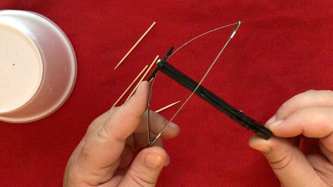 How To Shoot A Toothpick With Your Fingers Building and Shooting a Toothpick Crossbow - YouTube
