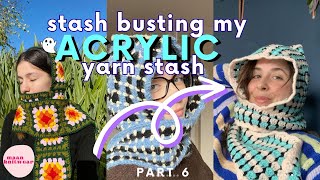 Scoodie by aver p / Crochet with me / Project Vlog (acrylic stash down part 6)