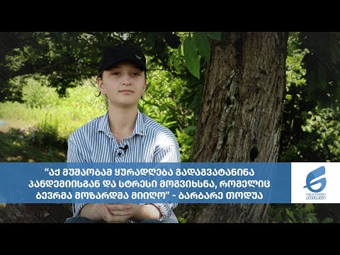 მუშაობამ ყურადღება გადაგვატანინა და სტრესი მოგვიხსნა, რომელიც ბევრმა მოზარდმა მიიღო - ბარბარე თოდუა