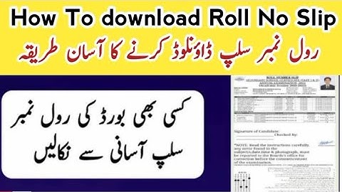 How to download Roll Number Slip 2025  9th 10th roll no slip 2025 Punjab board