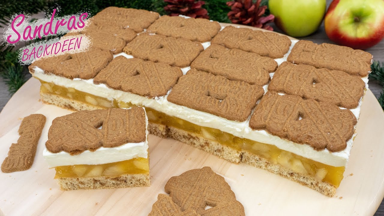 Spekulatius Apfelkuchen mit Sahne - perfekt zur Weihnachtszeit ...