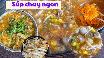 Súp thập cẩm nấm tuyết chay | Bí quyết nấu súp có màu cam đẹp mắt | Vegan soup