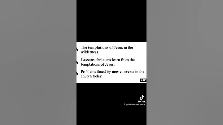 The temptations of Jesus in the wilderness | Problems faced by new converts in the church today - DayDayNews