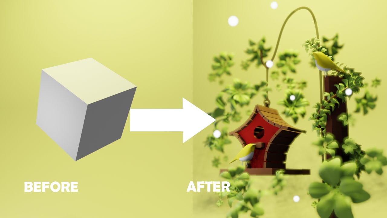 Blender 3D Create a 3D BIRDHOUSE in 5 minutes Blender Tutorial