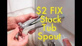 DIY how to Fix Shower Tub Stuck Spout VINEGAR HACK Diverter Bathtub