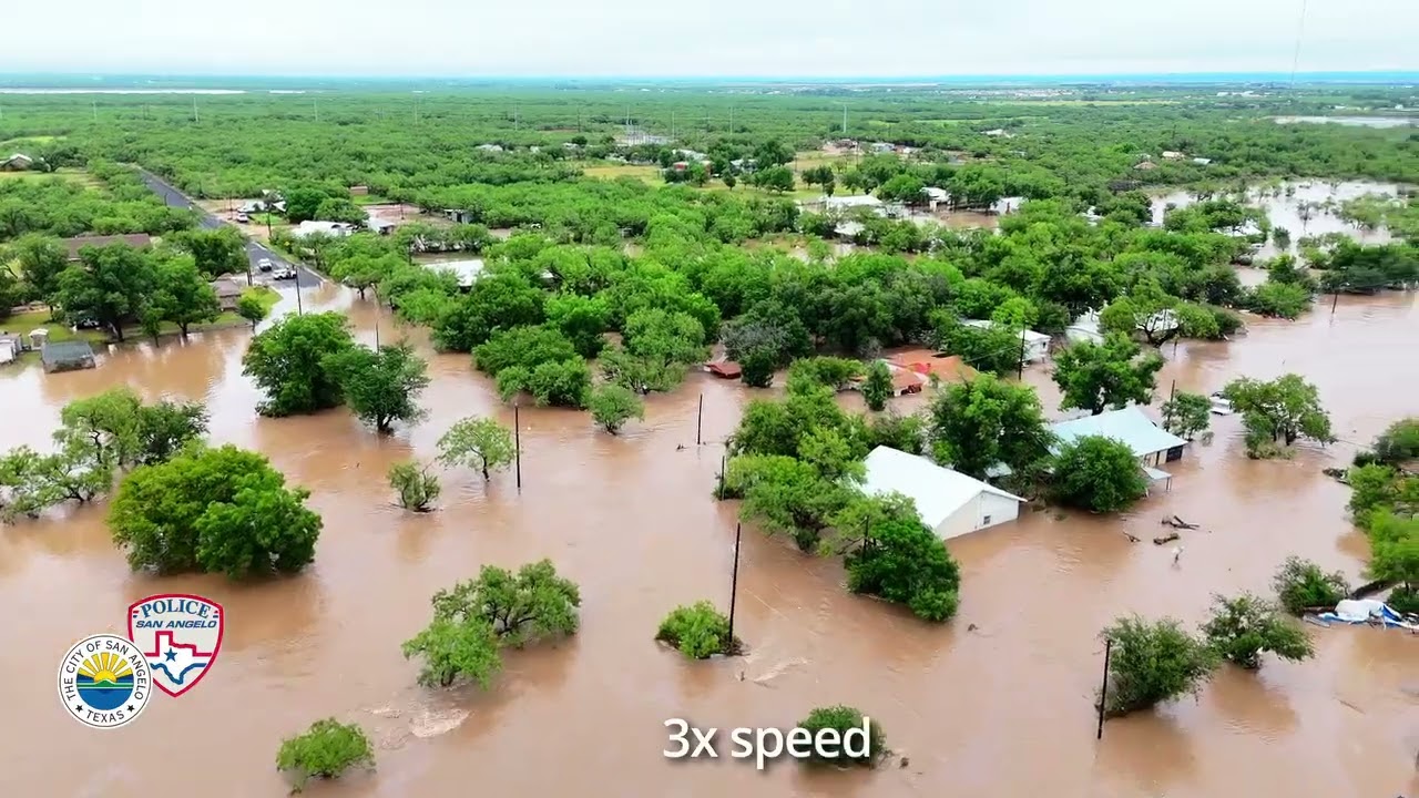 Репортаж о наводнении в Техасе, 4 июля 2025 г. Полицейское управление Сан-Анджело