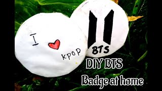 How to make BTS Badge at home | DIY BTS Badge for paper -Very Easy
