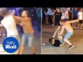 'MMA fighter' loses temper and battles two revellers at once