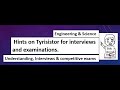 Hints on Thyristors for interviews and exams.