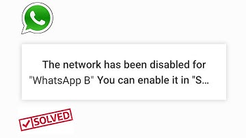 The Network Has Been Disabled For WhatsApp Business You Can Enable it in Setting Problem Solve