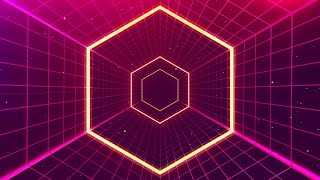 4K Hexagon Neon tunnel VJ Motion Background - Hexagon vj loop motion graphics || 4K VJ Loops