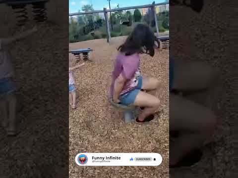 Merry Go Round Playing Girl Got Dizzy Funny Moments Video 😂 #funnymoments #funnyshorts #funnyfails