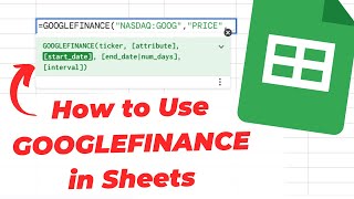 How to Use GOOGLEFINANCE in Sheets (Stock Data)