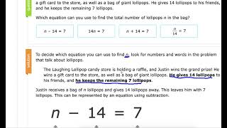 IXL 6th Z.8 Solve one step equations word problems