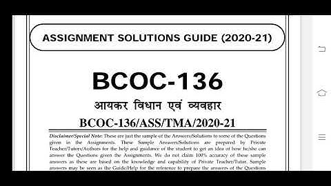 BCOC 136 Ignou Solved Assignment
