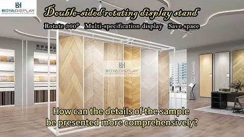 3-Sided Rotating Wood Flooring Display Rack | Custom Showroom Solution