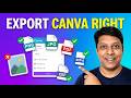 How to EXPORT Canva Project | Canva Course for Beginners | 31