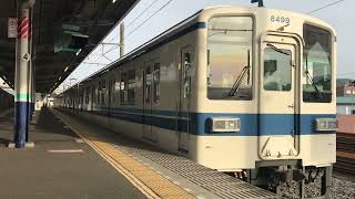 8000系寄居行き小川町駅発車するシーン