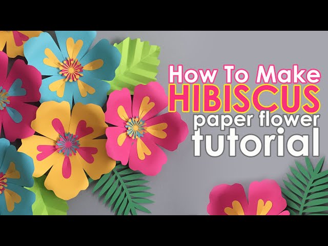 DIY Hibiscus | Paper Flower Tutorial | Free Templates | Paper Flowers | Cricut Template - YouTube diy-hibiscus-paper-flower-tutorial-free-templates-paper-flowers-cricut-template-youtube