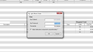 Splitting a Work Order