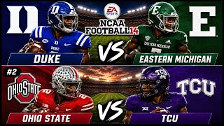 My NCAA Football 14 Season As An Announcer Week 1 (Duke vs Eastern MI)(2.Ohio State vs TCU)