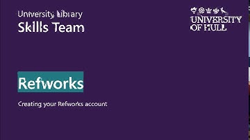 Refworks 1   Creating an account