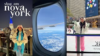 viaje para NOVA YORK comigo ✈️ | vlog patinando no gelo, Central Park, Times Square &amp; mais