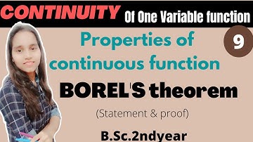 Continuity of one variable function 9 l BOREL