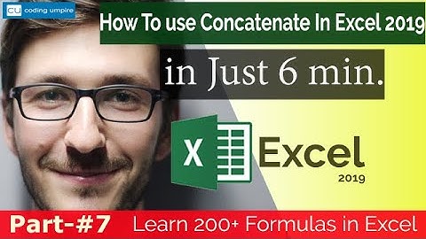 CONCATENATE EXCEL | Concatenate function In Excel | Concat in excel 2019 | Coding Umpire.