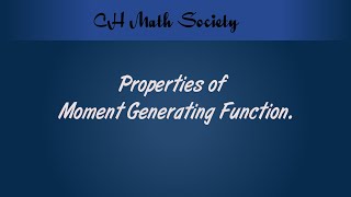 Properties of Moment Generating Function in Urdu/Hindi