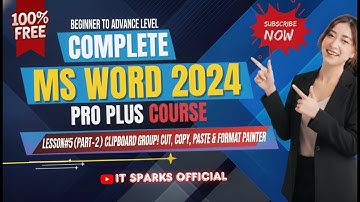 Lesson No.5. (Part-2) Clipboard Group in Home Tab of MS Word! Cut, Copy, Paste & Format Painter