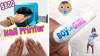 Trying a $800 Nail Art Printer and Baby Gender Reveal