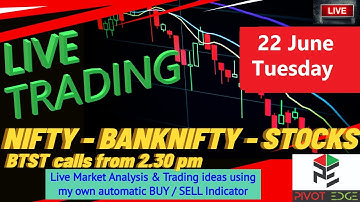 22 June Live trading Intraday | Nifty | Bank nifty | Stocks
