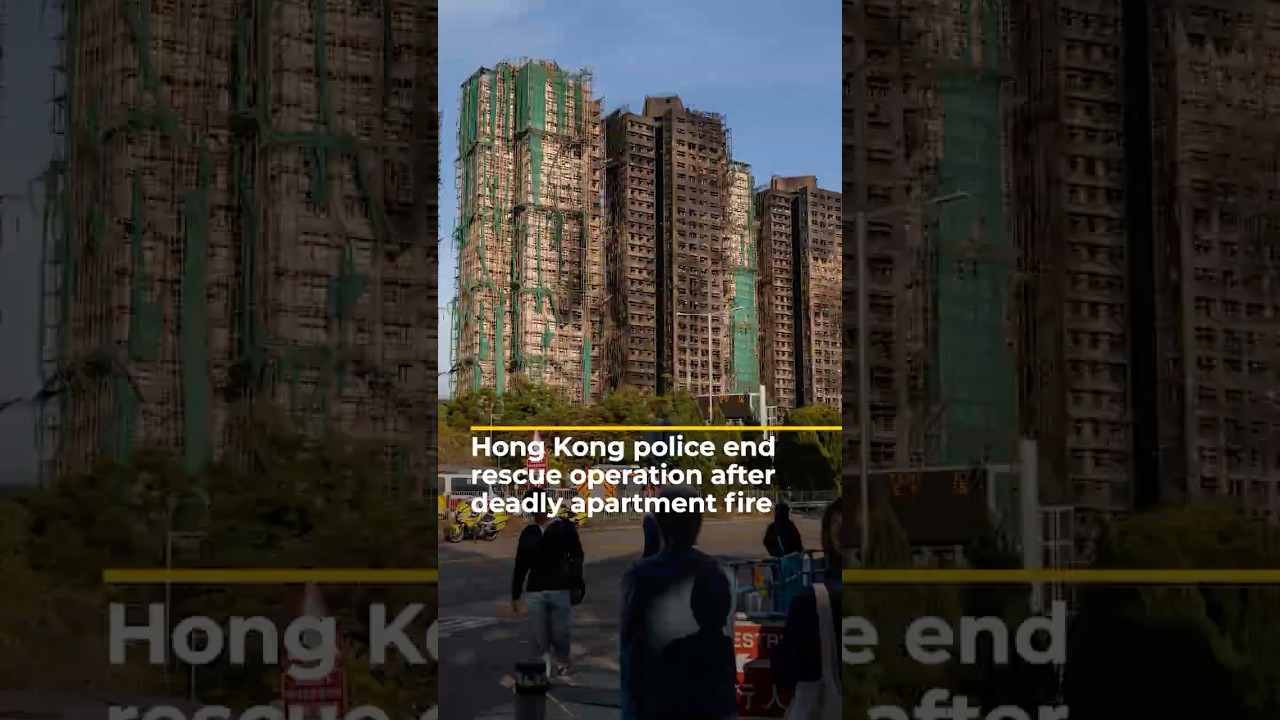 Hong Kong police end rescue operation after deadly apartment inferno | AJ #shorts
