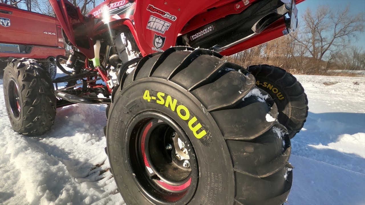 Testing the Maxxis 4 Snow winter tires with my Raptor 700 YouTube
