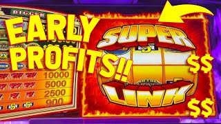 UNLOCKING THE BONUS WHEEL!! with VegasLowRoller on Hot Shot Superlink Slot Machine!!
