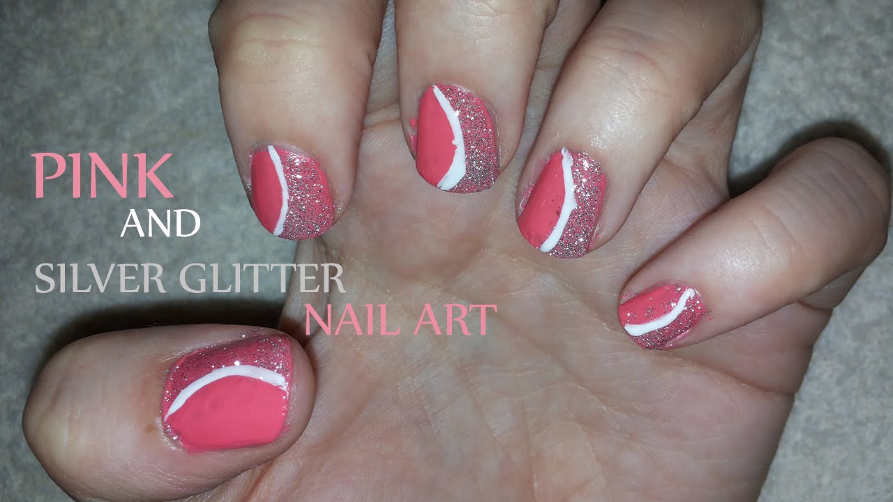 7. Dusty Pink and Silver Glitter Nail Art - wide 2
