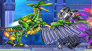 Robot Pterosaur Vs Bear Vs Gorilla Vs Sickle Vs Red Dragon | Eftsei Gaming