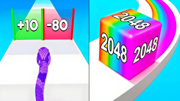 Snake Run Race vs Jelly Run 2048 - All Levels Speed Run Gameplay Android iOS Ep1