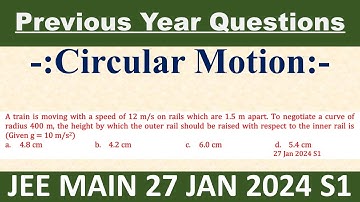 A train is moving with a speed of 12 m/s on rails which are 1.5 m apart. To negotiate a curve of rad
