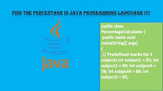 Full find the percentage in java programming || #javalanguage #percentage News